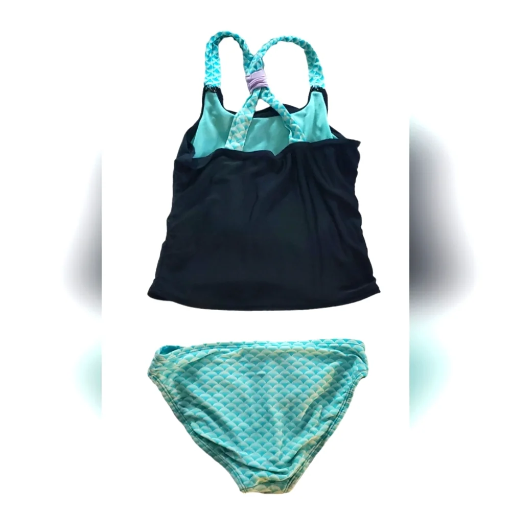 Girls Mermaid On Duty‎ Tankini Black And Turquoise Size M (7/8)